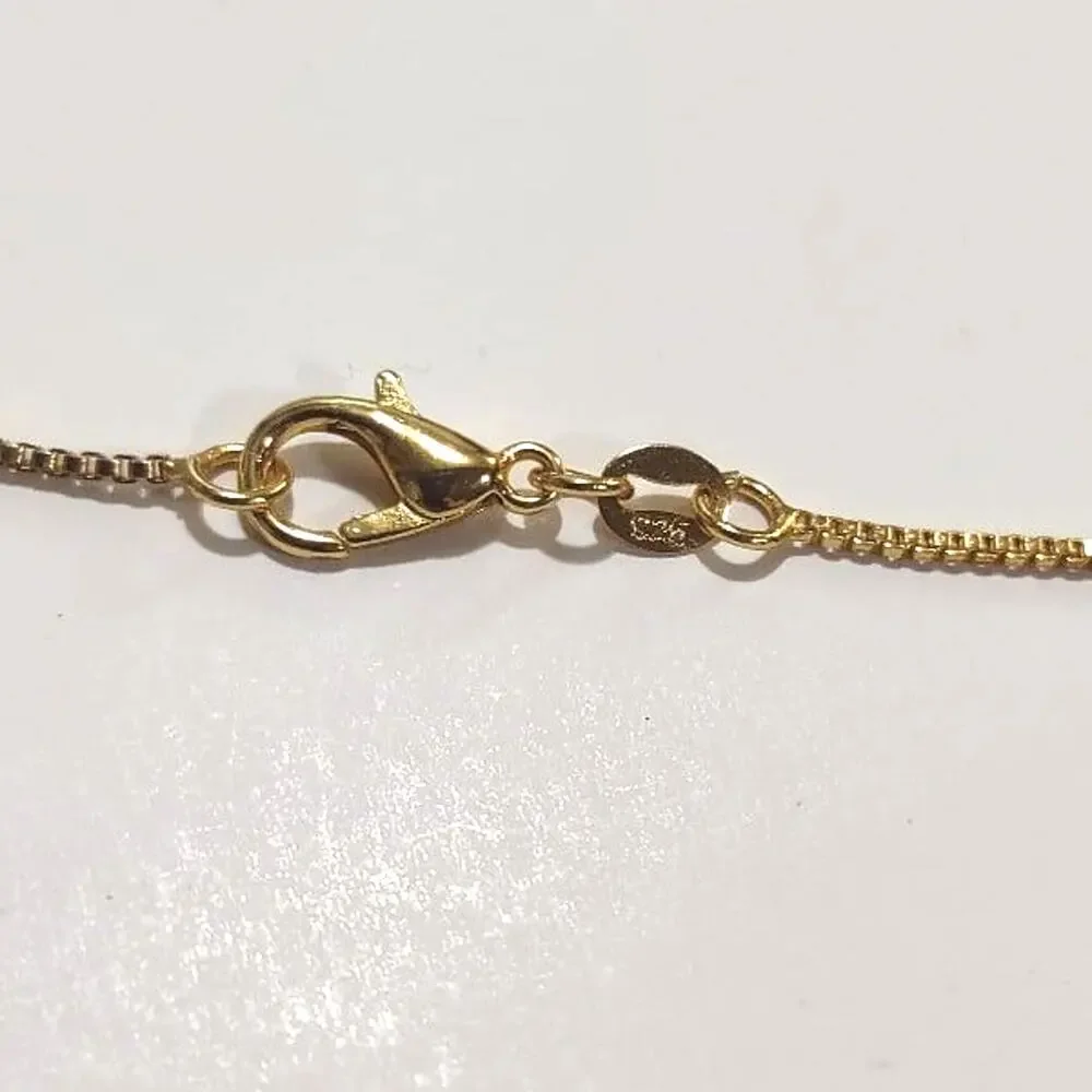 Necklace Gold Plated Silver Virgin Mother Mary Cross Gemstones Christian